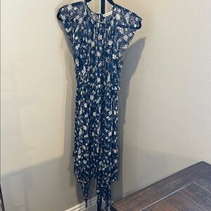 Ulla Johnson Blue and White Asymmetrical Sundress